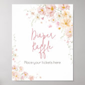 Wildblume Baby in Bloom Baby Dusche Windeln Raffel Poster (Vorne)