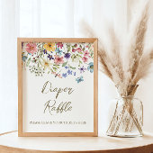 Wildblume Baby in Bloom Baby Dusche Windeln Raffel Poster