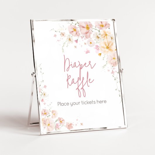 Wildblume Baby in Bloom Baby Dusche Windeln Raffel Poster