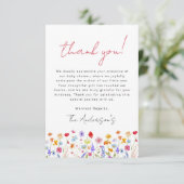 Wildblume Baby in Bloom Baby Duschgarten Dankeskarte (Stehend Vorderseite)
