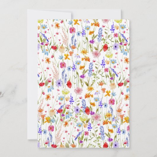 Wildblume Baby in Bloom Baby Duschgarten Dankeskarte (Rückseite)