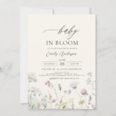 Wildblume Baby in Bloom Baby Duschgarten Einladung (Vorderseite)