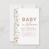 Wildblume Baby in Bloom Baby Duschgarten Einladung (Vorderseite)