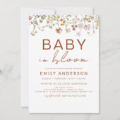 Wildblume Baby in Bloom Baby Duschgarten Einladung (Vorderseite)