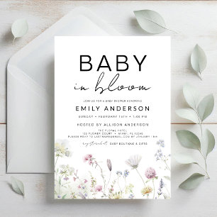 Wildblume Baby in Bloom Baby Shower Boho Garden Einladung