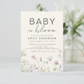 Wildblume Baby in Bloom Baby Shower Boho Garden Einladung (Stehend Vorderseite)