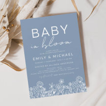 Wildblume Baby in Bloom Baby Shower Dusty Blue