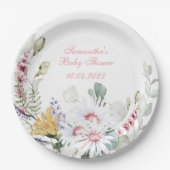 Wildblume Baby in Bloom Babydusche Papierplatte Pappteller (Vorderseite)