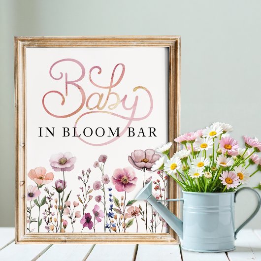 Wildblume Baby in Bloom Bloom Bar Poster - Dusty
