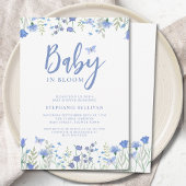 Wildblume Baby in Bloom Blue Baby Dusche Einladung