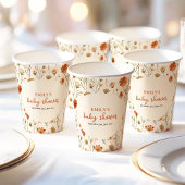 Wildblume Baby in Bloom Boho Fall Babydusche Pappbecher