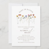 Wildblume Baby in Bloom Couple's Babydusche Einladung (Vorderseite)