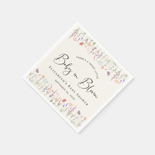 Wildblume Baby in Bloom Cream Baby Dusche Serviette (Ecke)