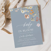 Wildblume Baby in Bloom Dusty Blue Dusche Einladung