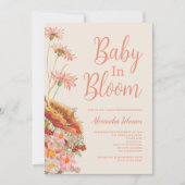 Wildblume Baby in Bloom Fall Baby Dusche Einladung (Vorderseite)