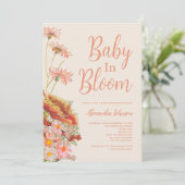 Wildblume Baby in Bloom Fall Baby Dusche Einladung (Stehend Vorderseite)