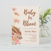 Wildblume Baby in Bloom Fall Baby Dusche Einladung (Stehend Vorderseite)
