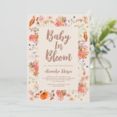 Wildblume Baby in Bloom Fall Babydusche Einladung (Stehend Vorderseite)