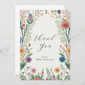 Wildblume Baby in Bloom Flat Vielen Dank Dankeskarte (Vorne/Hinten)