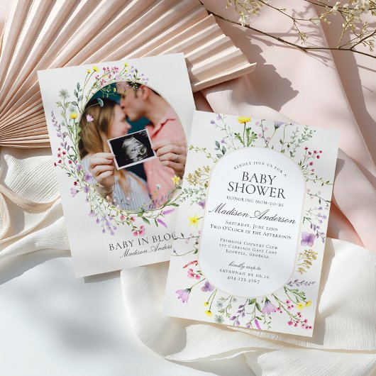 Wildblume Baby in Bloom Floral Baby Dusche Einladung