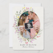 Wildblume Baby in Bloom Floral Baby Dusche Einladung (Rückseite)