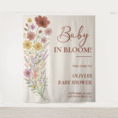 Wildblume Baby in Bloom Floral Boho Babydusche Wandteppich (Vorderseite)