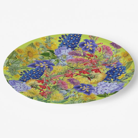 Wildblume Baby in Bloom Garden Bloral Baby Dusche Pappteller (Schrägansicht)