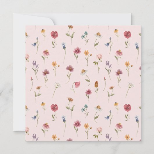 Wildblume Baby in Bloom Girl Babydusche Einladung (Rückseite)