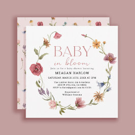 Wildblume Baby in Bloom Girl Babydusche Einladung