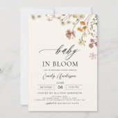 Wildblume Baby in Bloom Kinderdusche Terracotta in Einladung (Vorderseite)