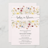 Wildblume Baby in Bloom Spring Floral Babydusche Einladung (Vorne/Hinten)