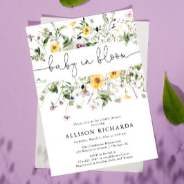 Wildblume Baby in Bloom Spring Floral Babydusche Einladung