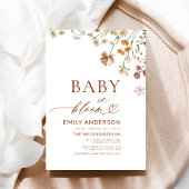 Wildblume Baby in Bloom Terracotta Kinderdusche Einladung