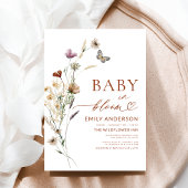 Wildblume Baby in Bloom Terracotta Kinderdusche Einladung