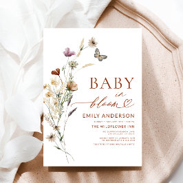 Wildblume Baby in Bloom Terracotta Kinderdusche Einladung