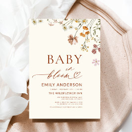 Wildblume Baby in Bloom Terracotta Kinderdusche Einladung