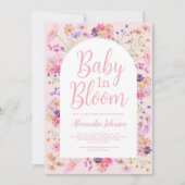 Wildblume Baby in blühender Mädchendusche Einladung (Vorderseite)