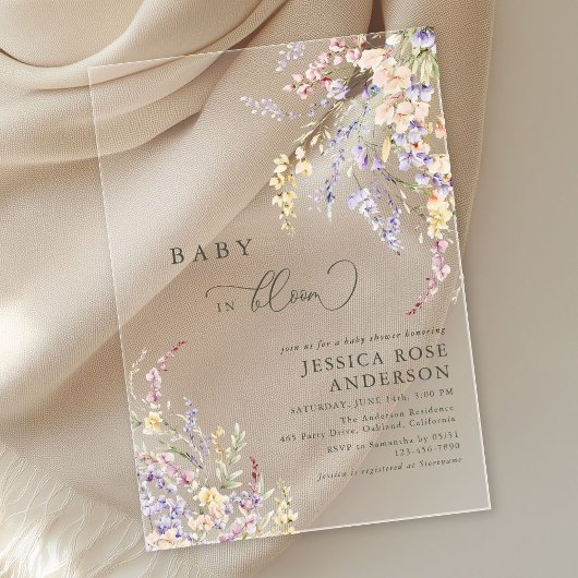 Wildblume Baby in Blütendusche Acryleinladungen