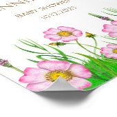 Wildblume Baby in Blütendusche Begrüßung Poster (Ecke)