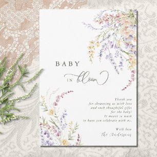 Wildblume Baby in Blütendusche Dankeskarte
