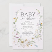 Wildblume Baby in Blütendusche Einladung (Vorderseite)