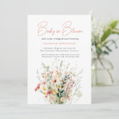 Wildblume Baby in Blütendusche Einladung (Stehend Vorderseite)