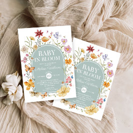 Wildblume Baby in Blütendusche Einladung