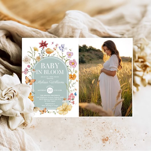 Wildblume Baby in Blütendusche Einladung