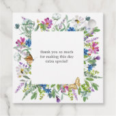 Wildblume Baby in Blütendusche Geschenkanhänger (Rückseite)