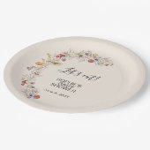 Wildblume Baby in Blütendusche Pappteller (Schrägansicht)