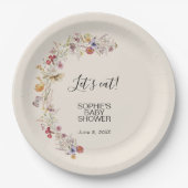 Wildblume Baby in Blütendusche Pappteller (Vorderseite)