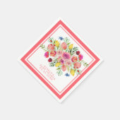 Wildblume Baby in Blütendusche Serviette (Ecke)