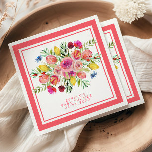 Wildblume Baby in Blütendusche Serviette