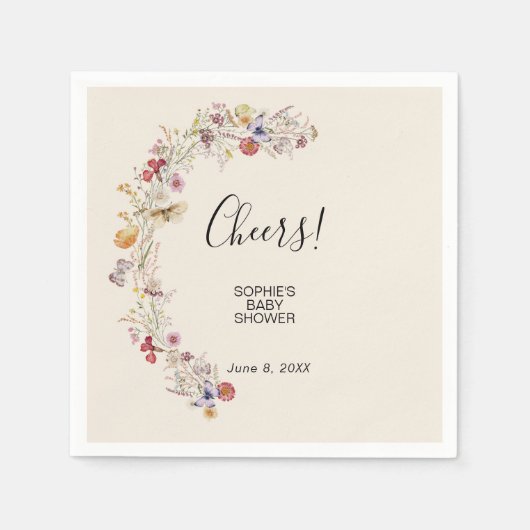 Wildblume Baby in Blütendusche Serviette (Vorderseite)